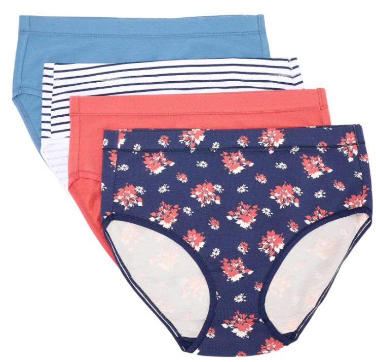 Cuddl Duds~Set of 4~Cotton Core Modern Briefs~Small~Navy Stamp~A640974   11092 - Image 1 of 1