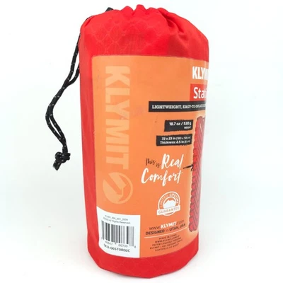 "NUEVO KLYMIT Rojo Estático V Ligero Inflable Almohadilla para Dormir 72"" x 23""" Foto 1 de 4