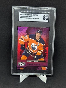 2020-21 Skybox Universe CONNOR MCDAVID Precious Metal Gems Red /100 PMG SGC 8 - Picture 1 of 6