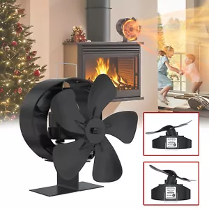 Kaminventilator Stromloser Ventilator Schwenkbar 5 Flügel Gebläse für Kamin Öfen - Bild 1 von 13