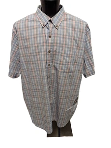 HB HARBOR BAY Men's 3XLT Short Sleeve Shirt Multicolor Plaid Cotton Blend - Picture 1 of 10