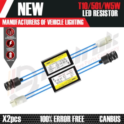 2X T10 501 W5W RESISTORS CANBUS NO ERROR LED SIDELIGHT RESISTORS - Image 1 of 4