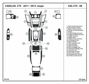 Interior Real Carbon Fiber Dash Trim Kit for CADILLAC CTS coupe 2011-2013 - Picture 1 of 8