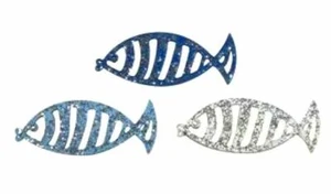 15 Rayher Streuteile Holz-Fische mit Glitter 3 x 1,3 cm - Bild 1 von 2