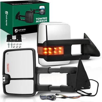 2Pcs Left & Right Chrome Towing Mirror Assembly for Chevrolet Blazer C1500 C2500 - Image 1 of 4