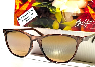 Maui Jim SUGAR CANE Transparent Mocha POLARIZED Bronze GLASS Sunglass H783-24C - Image 1 of 4