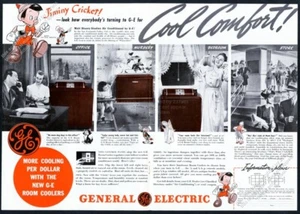 1940 Disney Jiminy Cricket Pinocho hada Fígaro gato arte G.E. Anuncio impreso AC de colección - Imagen 1 de 7