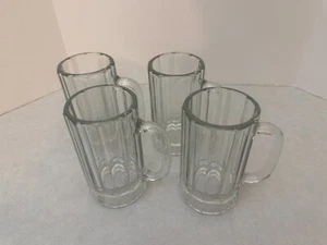 Set of (4) - Libbey Heavy Glass Beer Mug - 6" Tall - Picture 1 of 6