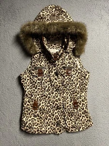 Goode Rider Jacket Vest Women L Full Zip Detachable Hood Equestrian Fur - Picture 1 of 18