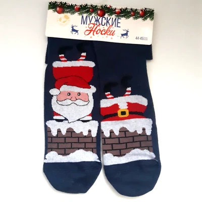 Santa Navidad Divertidos Calcetines de pantorrilla Multicolor Algodón Blnd Za... - Imagen 1 de 4