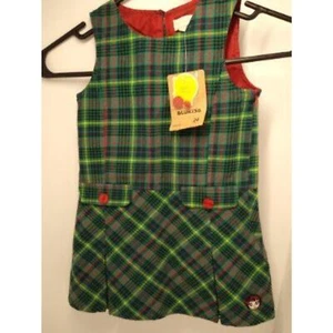 NWT Blukids Abito Girls Tartan In Wonderland Plaid Jumper Dress Sz 24 month - Picture 1 of 6