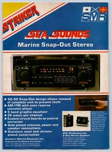 Vintage 1985 SMR Marine Electronics Striker Sea Sounds Snap-Out Stereo Print Ad - Picture 1 of 1