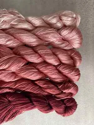100%mulberry silk hand-dyed wrapping/velvet flower Twistless nosplit silk thread - Image 1 of 2