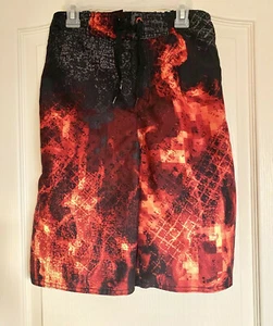 Joe Boxer Boys Black Red Yellow Orange Swim Short/ Trunk One Pocket Size S/M - Picture 1 of 3