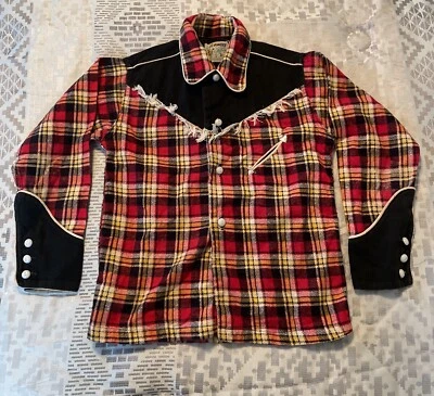 Vintage 1950's Child's Western Flannel Jacket Shirt Li'l Hombre by Nattyboy Sz 6 - Image 1 of 3