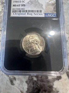 1944-D NGC MS67FS Jefferson Silver Nickel 5c # 7373 - Picture 1 of 6