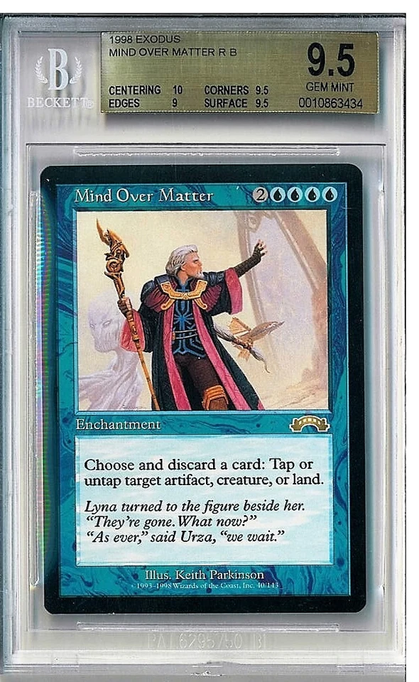 MTG BGS 9.5 Mind Over Matter Exodus (10,95,9,95) Magic Gathering Reserve List - Image 1 of 1
