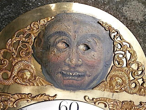 HIGDON OF WELLS 12x17inch wobbly eye sun/moon longcase clock dial+movement c1740 Cover