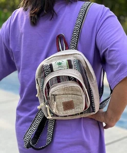 Small Lightweight Minipack Handmade Himalayan Hemp Travel, Hiking, Women & Girls - Picture 1 of 3