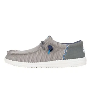 Hey Dude Wally Funk Open Mesh Men's Casual Shoes, Light Grey, M9 - Picture 1 of 6