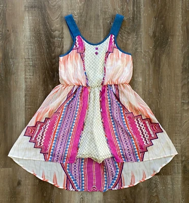 TRULY ME by SARA SARA nwt 无袖高低连身裤连衣裙 ~ 女孩 10 码 ~ 全新 ~ — 第 1/4 张图片