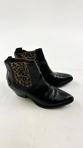 Very Volatile Eiger Fashion Boots Women's 8 Black Leather Block Heel Pointed Toe - Picture 1 of 11
