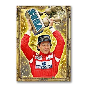 Carta schizzo Ayrton Senna Gold Getter limitata 08/30 Dr. Dunk arte firmata - Foto 1 di 2