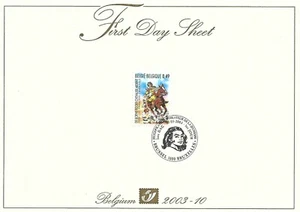 [FDS102] Belgium FDS 2003-10 Comics De Koene Ridder First Day Sheet SUPERB - Picture 1 of 1