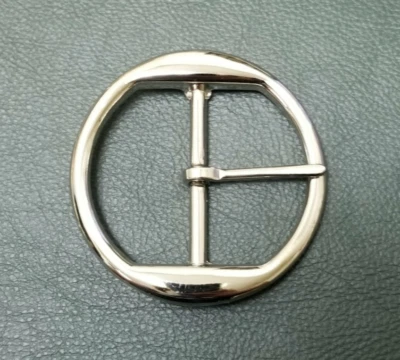2” WaterBury Cast Center Bar Polished Nickle Finish Belt Buckle - Image 1 of 4
