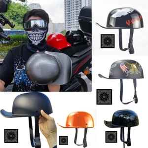 DOT Retro Baseball Cap Motorcycle Half Helmet Open Face Scooter Moped Jet Helmet - Picture 1 of 20