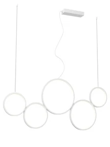 Lampadario a led design moderno con cerchi bianco opaco RD-0639 - Picture 1 of 2