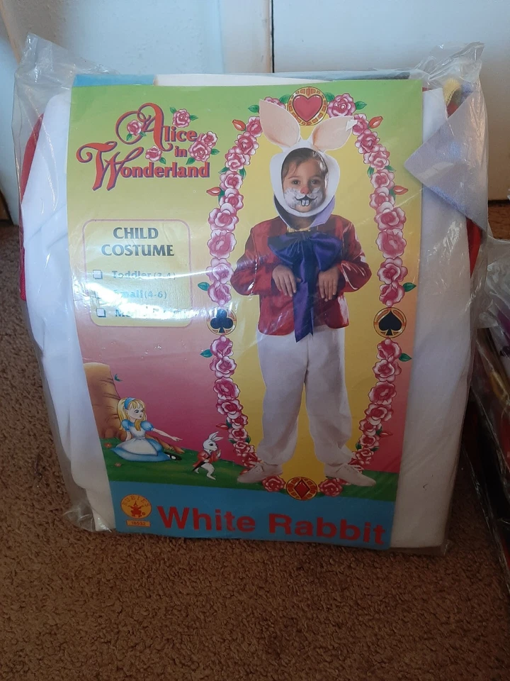 Vintage Alice Wonderland White Rabbit Costume Size 4-6 - Image 1 of 1