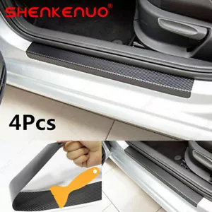 For Hyundai Carbon Door Sill Black Step Plate Scuff Cover Anti Scratch Protector - Foto 1 di 12