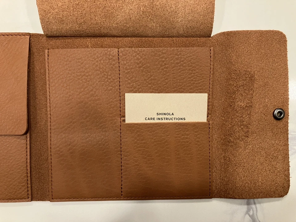 Shinola 棕色皮革收纳袋/手拿包 *停产* 罕见 — 第 1/4 张图片