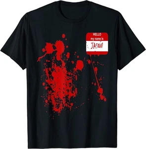 ¡NUEVO! Hello My Name Is Jason-Divertido Disfraz Halloween Regalo Camiseta / HECHO EN EE. UU. - Imagen 1 de 3