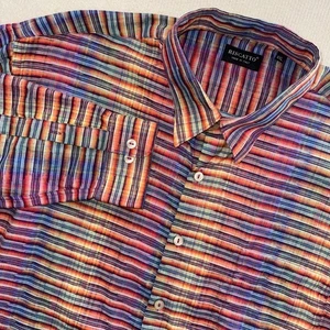 Vintage RIDCATTO 90's Italian Brand Multicolor Button Down Cotton Polyester XXL - Picture 1 of 9