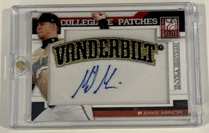 Mike Minor 2009 Donruss Elite Extra Collegiate Patches Autograph /125 Vanderbilt - Picture 1 of 2