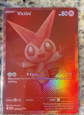 2025 Pokemon Red Monochrome VICTINI EN 171/086 SV: Black Bolt White Flair - Image 1 of 2