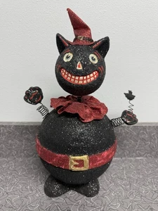 Polliwogg Style 14” Glitter Cat Witch Candy Container Bobblehead Figurine - Picture 1 of 9