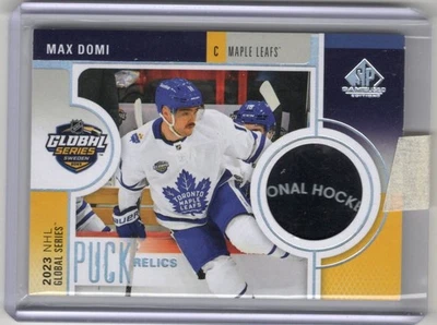 2024-25 Upper Deck SP Game Used 2023 Global Series Sweden Puck Relics Max Domi - Image 1 of 2