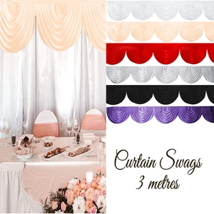 3 Meter Ice Silk Wedding Backdrop Curtain Swag Valance Drape Wedding Party Decor - Picture 1 of 89