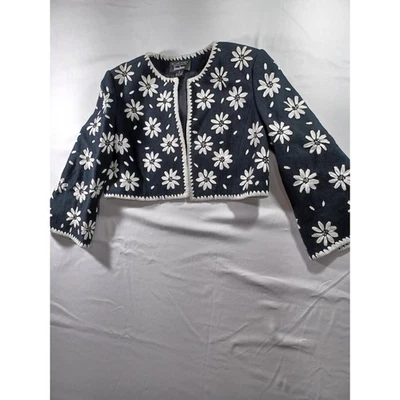 Chaqueta corta floral para mujer Ellen Tracy Neiman Marcus talla 10 Foto 1 de 4
