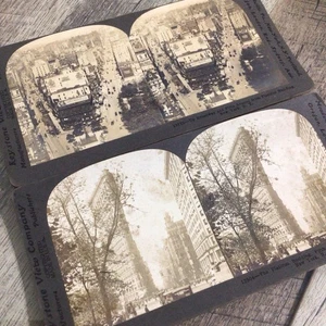 Antique Keystone Stereoview Cards Flatiron Building New York Photo Stereo View - Picture 1 of 10