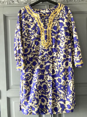 Boden Short Tunic Beach cover up Ibiza dress Kaftan Size 10 trim new festival - Image 1 of 4