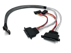 Cavo U.2 MCIO x8 74 pin a 2 x SFF-8639 - 50 CM - Foto 1 di 4