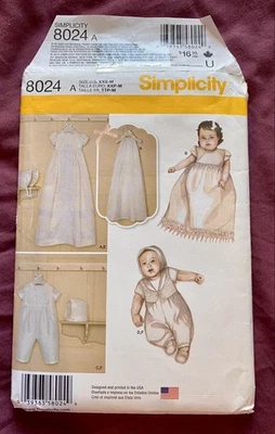 Brand New Simplicity Baby Christening Sets Dress Romper Sewing Pattern 2194 - Image 1 of 3