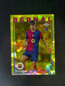 2024-25 Topps Chrome Sapphire UEFA Marc Bernal #39 RC Rookie Yellow /75 - Picture 1 of 2