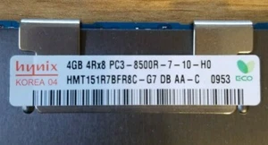 Server RAM HMT151R7BFR8C-G7 HYNIX 4GB 4RX8 PC3-8500R MEMORY MODULE - Picture 1 of 2