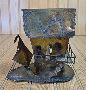 Metall Fischerhütte Dekor - gehämmertes Metall/Kupfer - Bild 1 von 6
