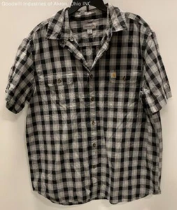 Gently Loved Carhartt Plaid Men's Short Sleeve Dress Shirt, Sz. 2XL - Picture 1 of 2
